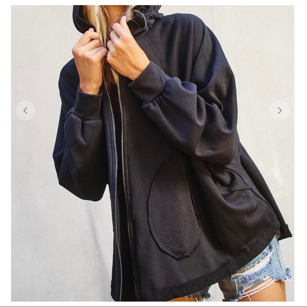 Carelle Fabulous Solid Terry Fabric Zipper Hoodie - Picture 8 of 9